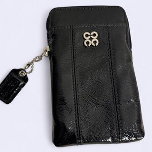 Coach Black Patent Leather Mini Coin Pouch / Cardholder